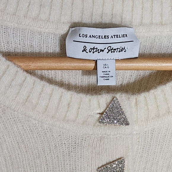 & Other Stories Cream Knit Sweater with Button Detail - Picture 2 of 6